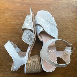 White leather and jute summer Sandals